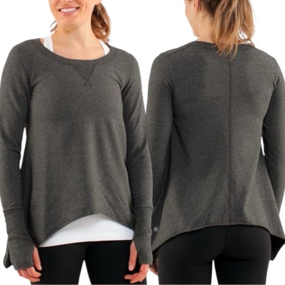Lululemon Tea Lounge Pullover Size 6 Heathered Coal Gray - Picture 1 of 8